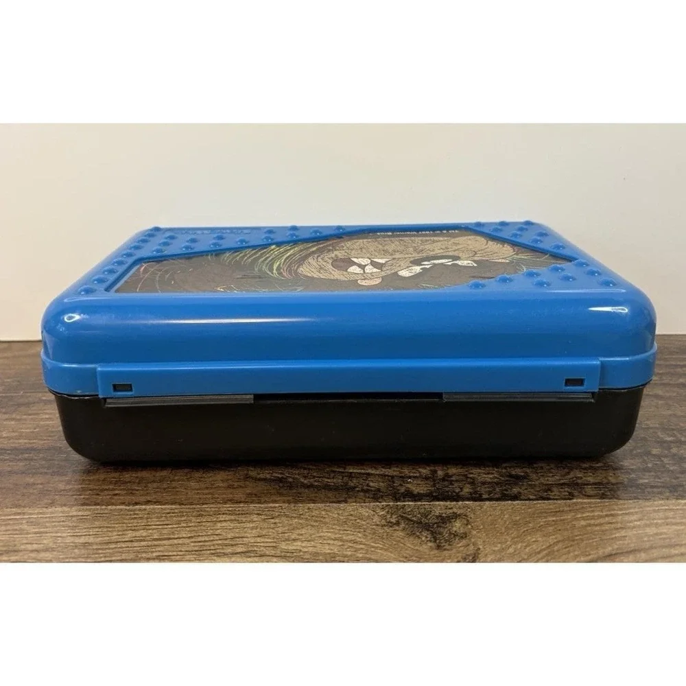 VTG Looney Tunes Taz Spacemaker Pencil Box Storage Case Blue Retro USA
